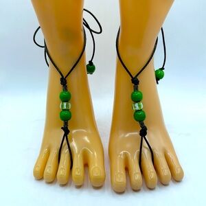 Handmade beaded, barefoot sandals